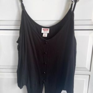 Black Flowy tie tank top